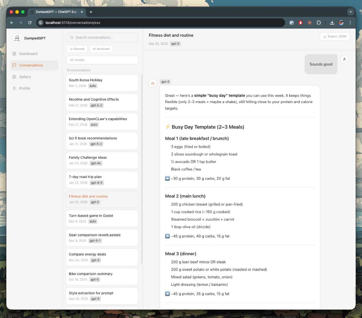 I Vibe Coded a Local ChatGPT Export Viewer (and Had Some Feelings About My Chat History)