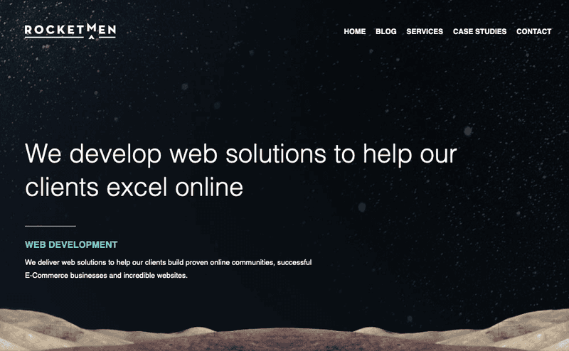 The Rocketmen.io landing page